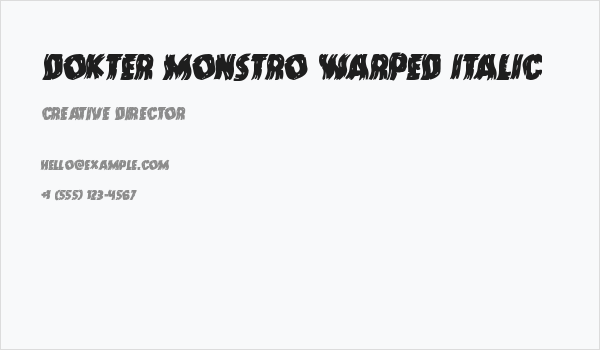 Dokter Monstro Warped Italic Business Card