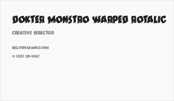 Dokter Monstro Warped Rotalic Business Card