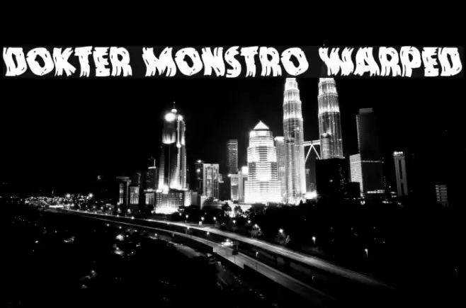 Dokter Monstro Warped Font examples