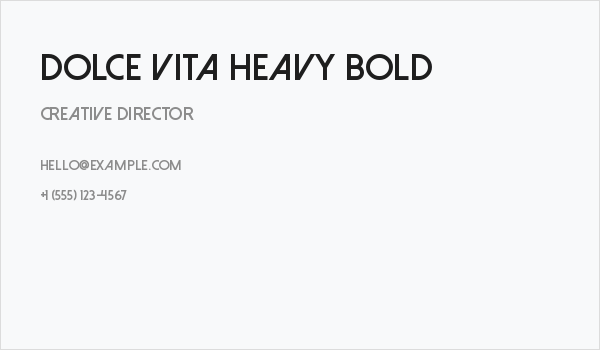 Dolce Vita Heavy Bold Business Card