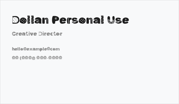 Dollan Personal Use Business Card