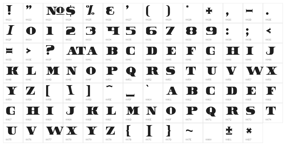 Dollar Bill Character Map