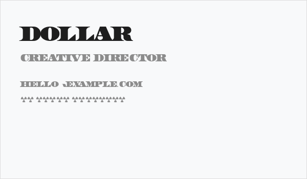 Dollar Business Card