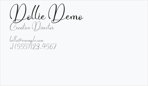 Dollie Demo Business Card