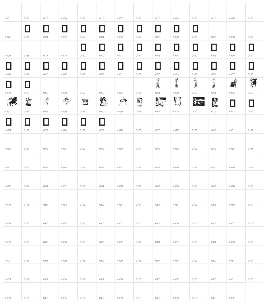 Dollybat Character Map