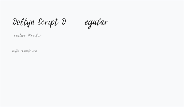 Dollyn Script DEMO Regular Business Card