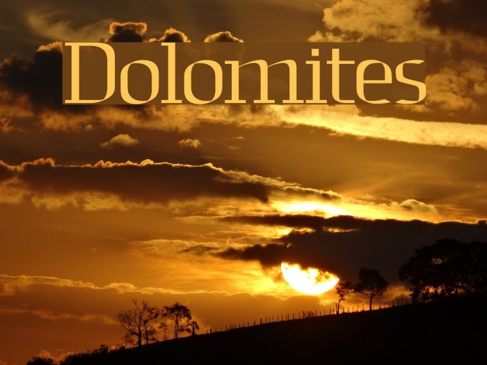 Dolomites Font examples
