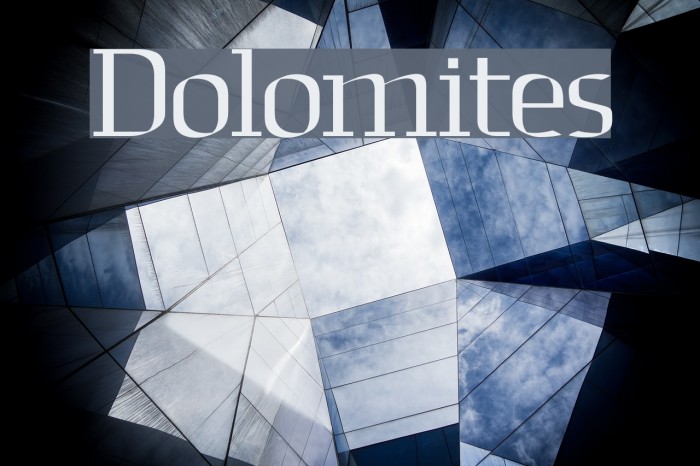 Dolomites Font examples
