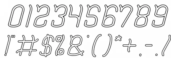 Dolphin Ocean Wave-Hollow Bold Font OTHER CHARS