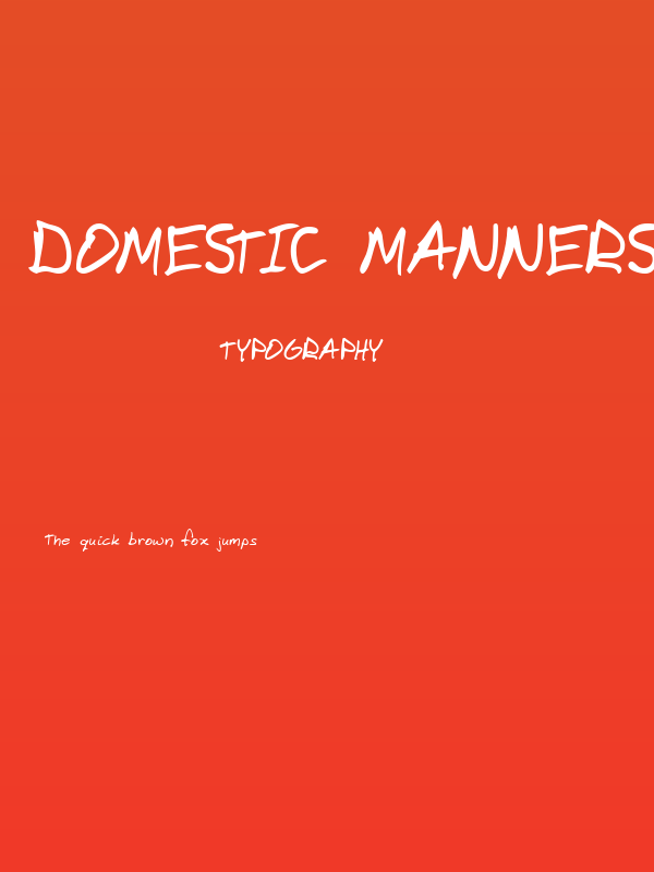 Domestic Manners Poster