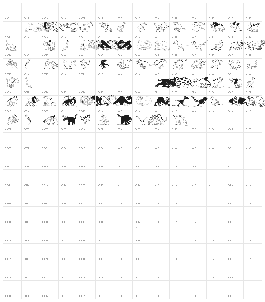 DomesticAnimals Character Map