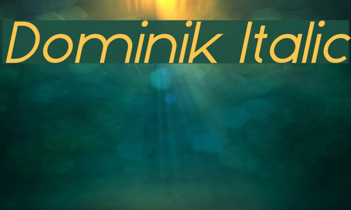 Dominik Italic Font examples