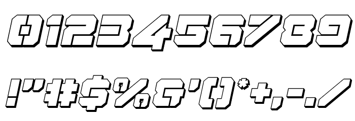 Domino Jack 3D Italic Italic フォント その他の文字