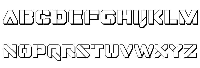 Domino Jack 3D Font LOWERCASE