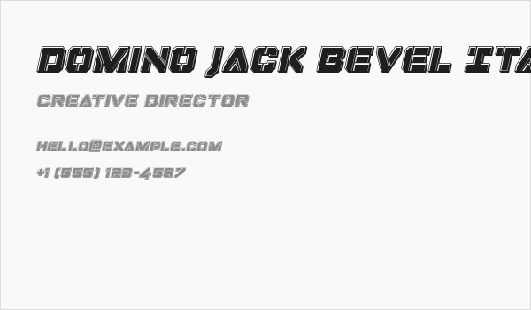 Domino Jack Bevel Italic Italic Business Card