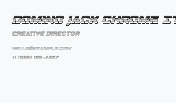 Domino Jack Chrome Italic Italic Business Card