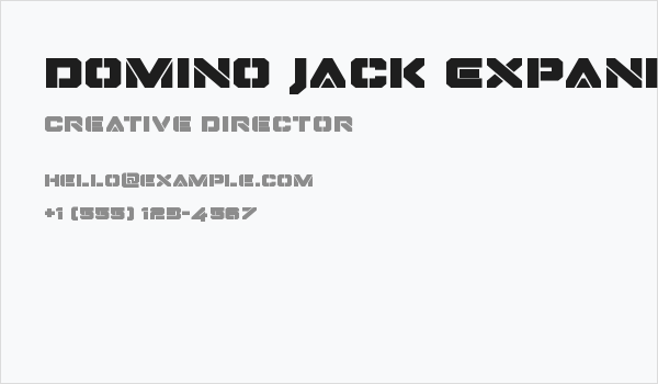 Domino Jack Expanded Expanded Business Card