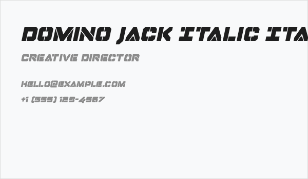 Domino Jack Italic Italic Business Card