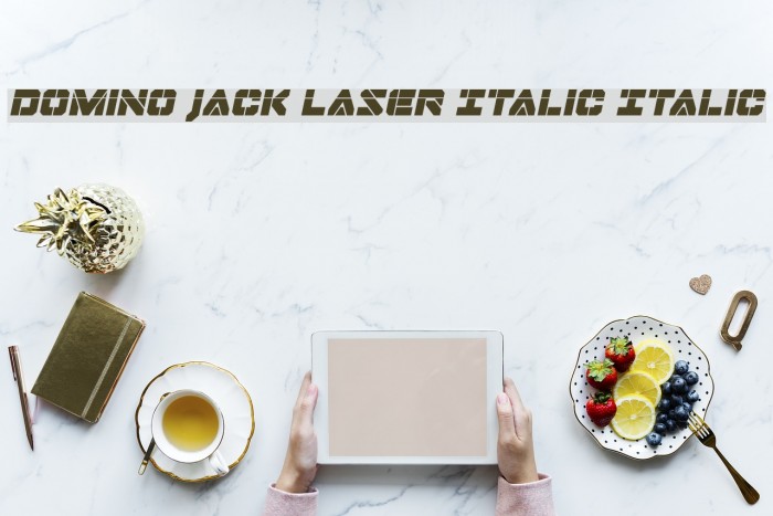 Domino Jack Laser Italic Italic Font examples