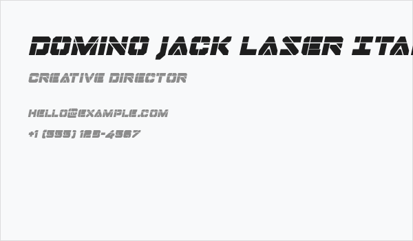 Domino Jack Laser Italic Italic Business Card