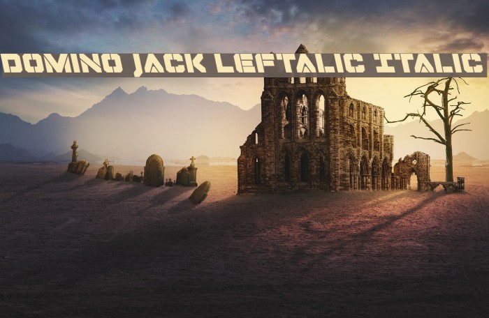 Domino Jack Leftalic Italic Font examples