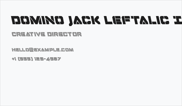 Domino Jack Leftalic Italic Business Card