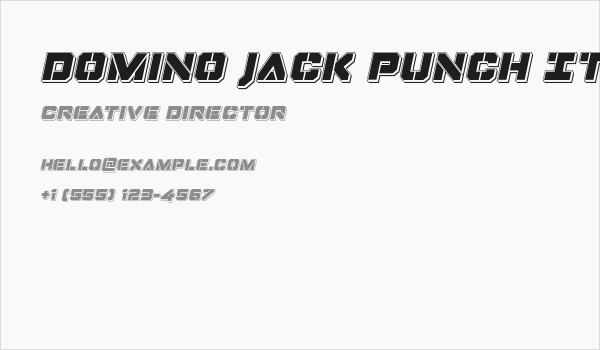 Domino Jack Punch Italic Italic Business Card
