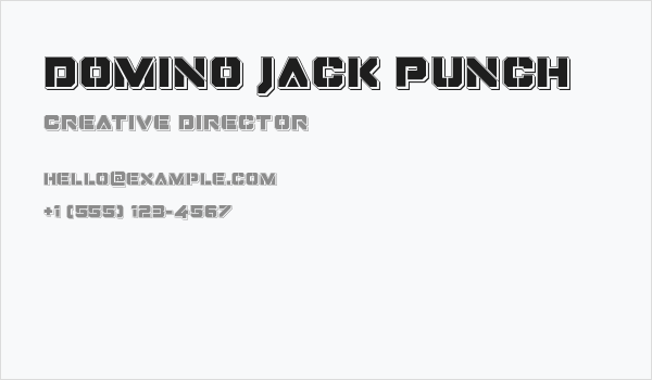 Domino Jack Punch Business Card