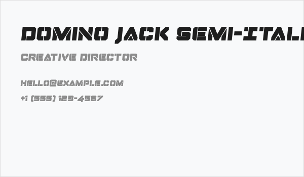 Domino Jack Semi-Italic Semi-Italic Business Card