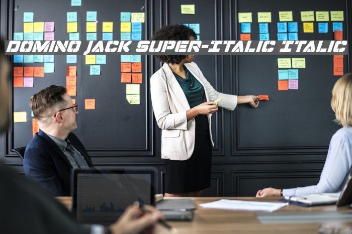 Domino Jack Super-Italic Italic Font examples