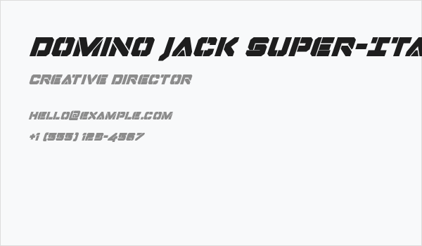 Domino Jack Super-Italic Italic Business Card
