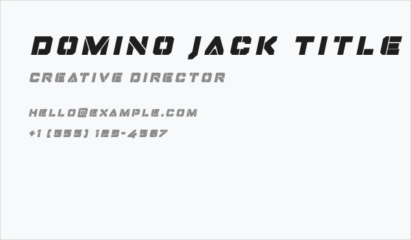 Domino Jack Title Italic Italic Business Card