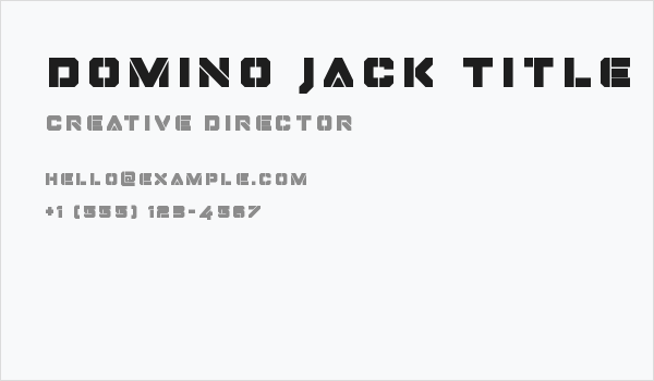 Domino Jack Title Business Card