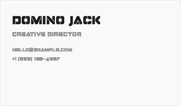 Domino Jack Business Card