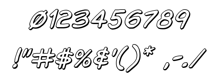 Domino Mask 3D Italic Font OTHER CHARS