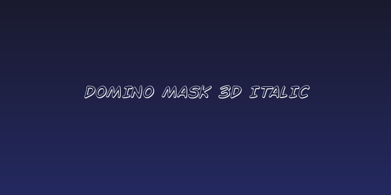 Domino Mask 3D Italic Social Header