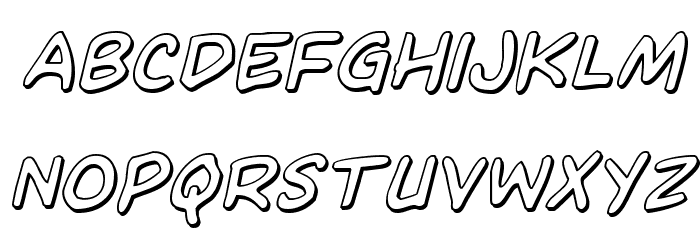 Domino Mask 3D Italic Font LOWERCASE