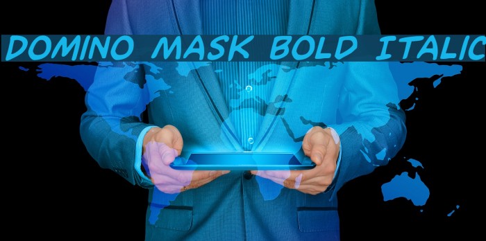 Domino Mask Bold Italic Font examples