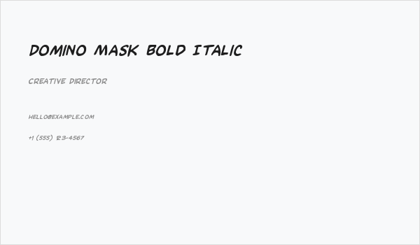Domino Mask Bold Italic Business Card