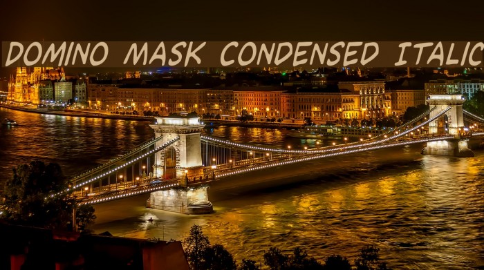 Domino Mask Condensed Italic Font examples