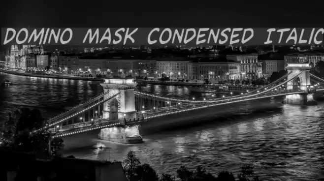 Domino Mask Condensed Italic Font examples