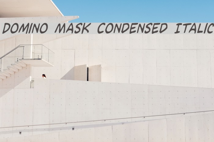 Domino Mask Condensed Italic Font examples