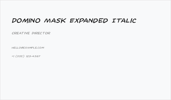 Domino Mask Expanded Italic Business Card