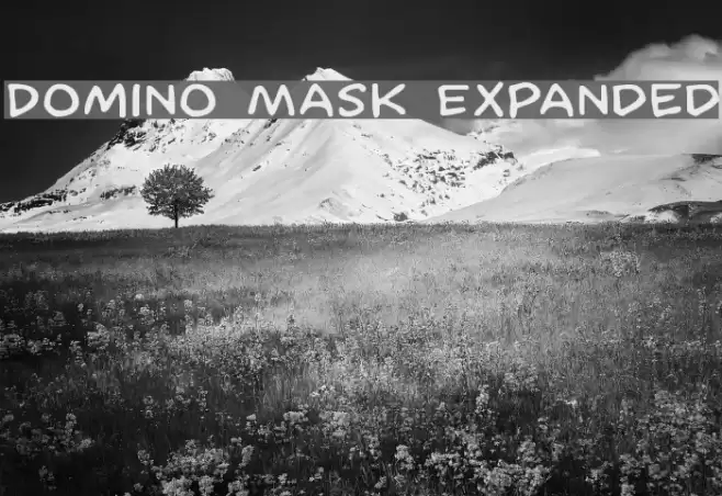 Domino Mask Expanded Font examples