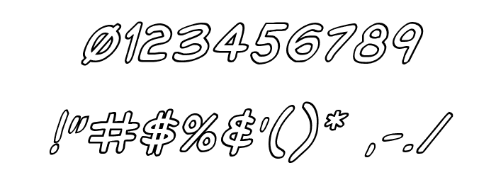 Domino Mask Outline Italic Font OTHER CHARS