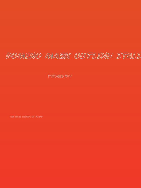 Domino Mask Outline Italic Poster