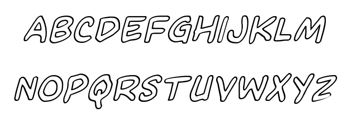 Domino Mask Outline Italic Font LOWERCASE