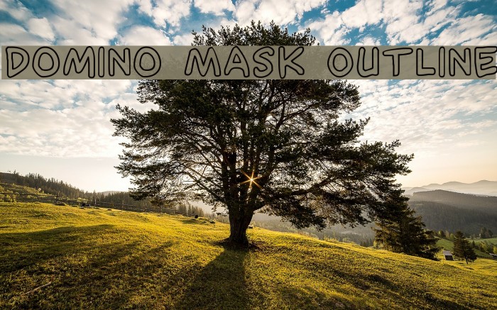 Domino Mask Outline Font examples