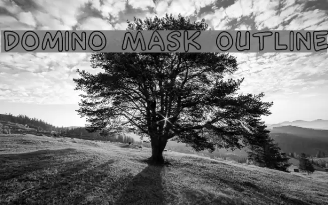 Domino Mask Outline Font examples