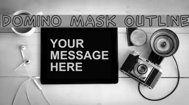 Domino Mask Outline Font examples